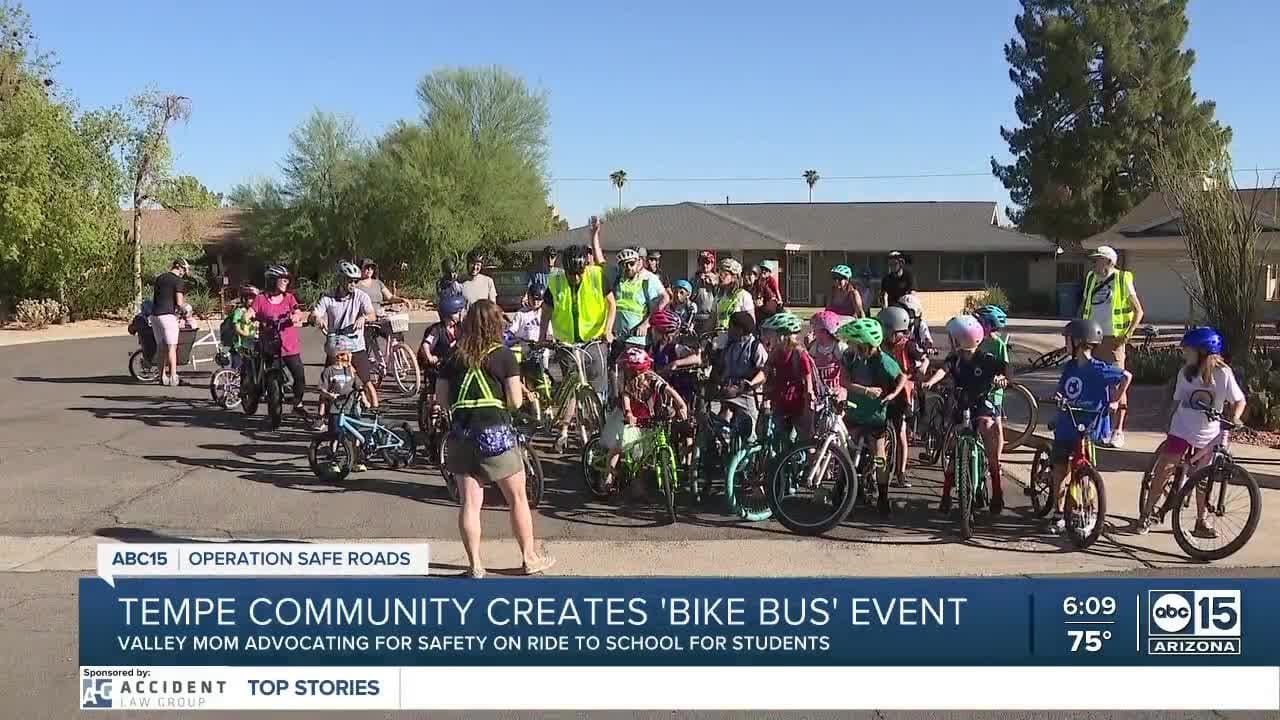 Tempe mom encouraging safety in numbers with 'Bike Bus' to school