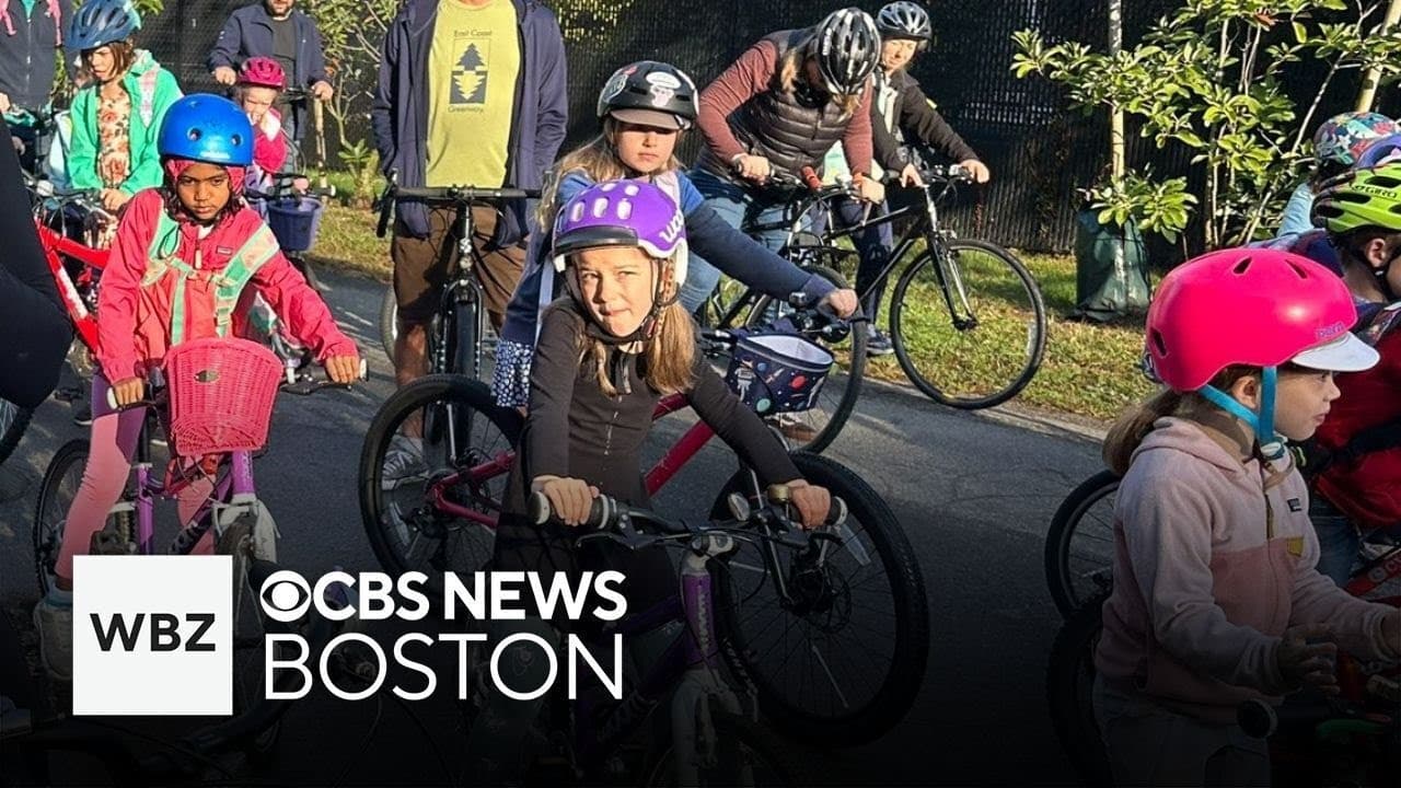 Fridays are "bike bus day" for kids at this Massachusetts elementary school